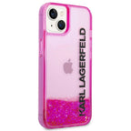 Karl Lagerfeld Liquid Glitter dėklas iPhone 14/15 Plus – rožinis
