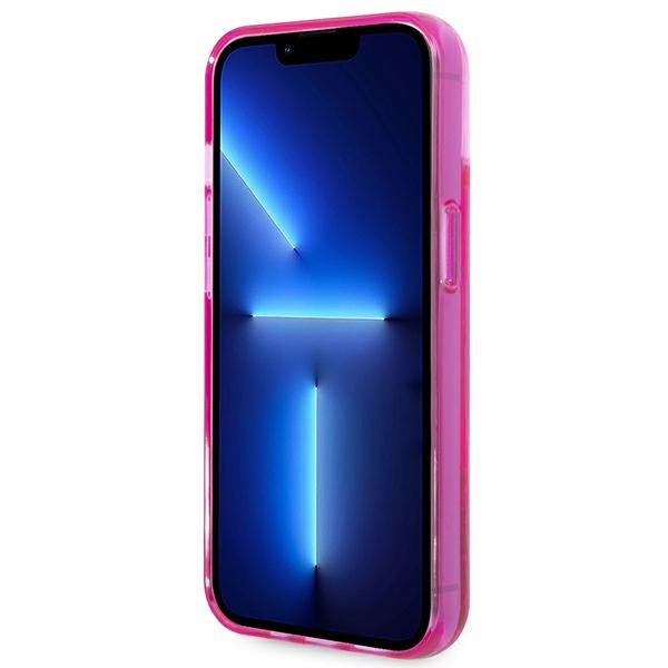 Karl Lagerfeld Liquid Glitter dėklas iPhone 14/15 Plus – rožinis