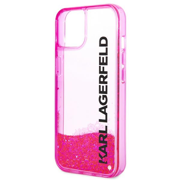 Karl Lagerfeld Liquid Glitter dėklas iPhone 14/15 Plus – rožinis