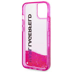 Karl Lagerfeld Liquid Glitter dėklas iPhone 14/15 Plus – rožinis