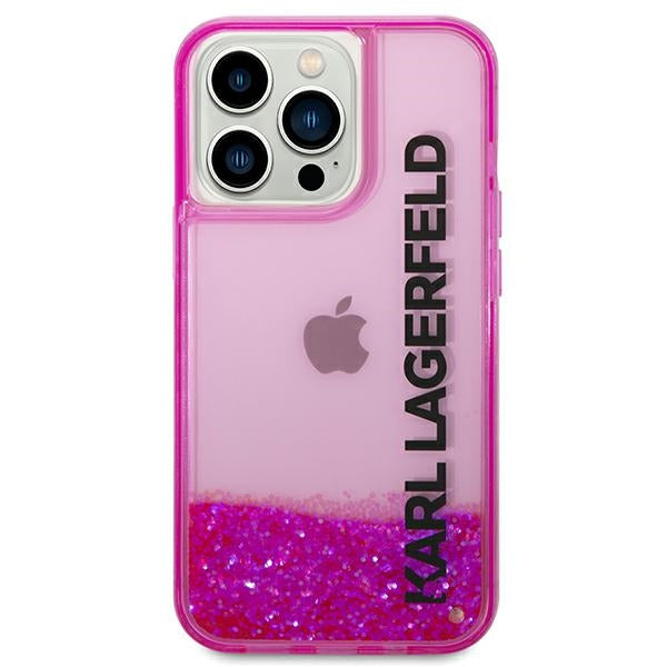 Karl Lagerfeld Liquid Glitter dėklas iPhone 14 Pro – rožinis -- iPhone 14 Pro