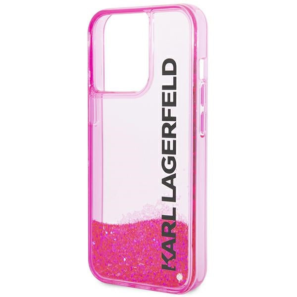 Karl Lagerfeld Liquid Glitter dėklas iPhone 14 Pro – rožinis -- iPhone 14 Pro