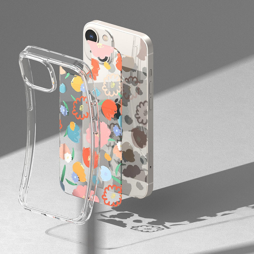 Ringke Fusion Design dėklas iPhone 14 Plus – skaidrus (gėlės)