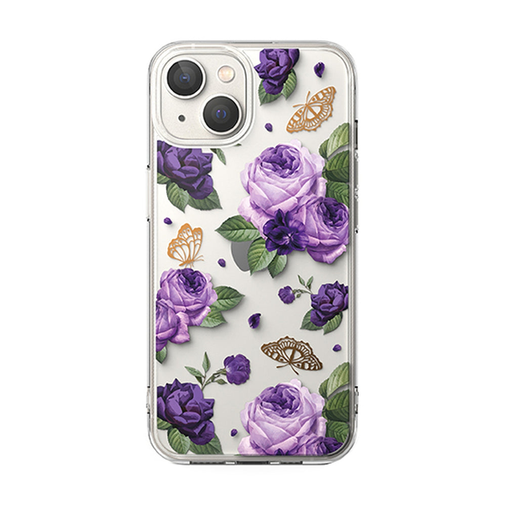 Ringke Fusion Design dėklas iPhone 14 Plus – skaidrus, Purple Rose -- iPhone 14 Plus