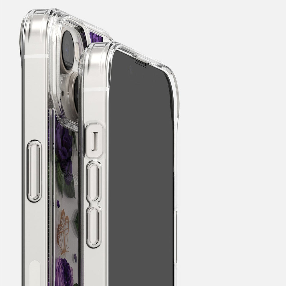 Ringke Fusion Design dėklas iPhone 14 Plus – skaidrus, Purple Rose