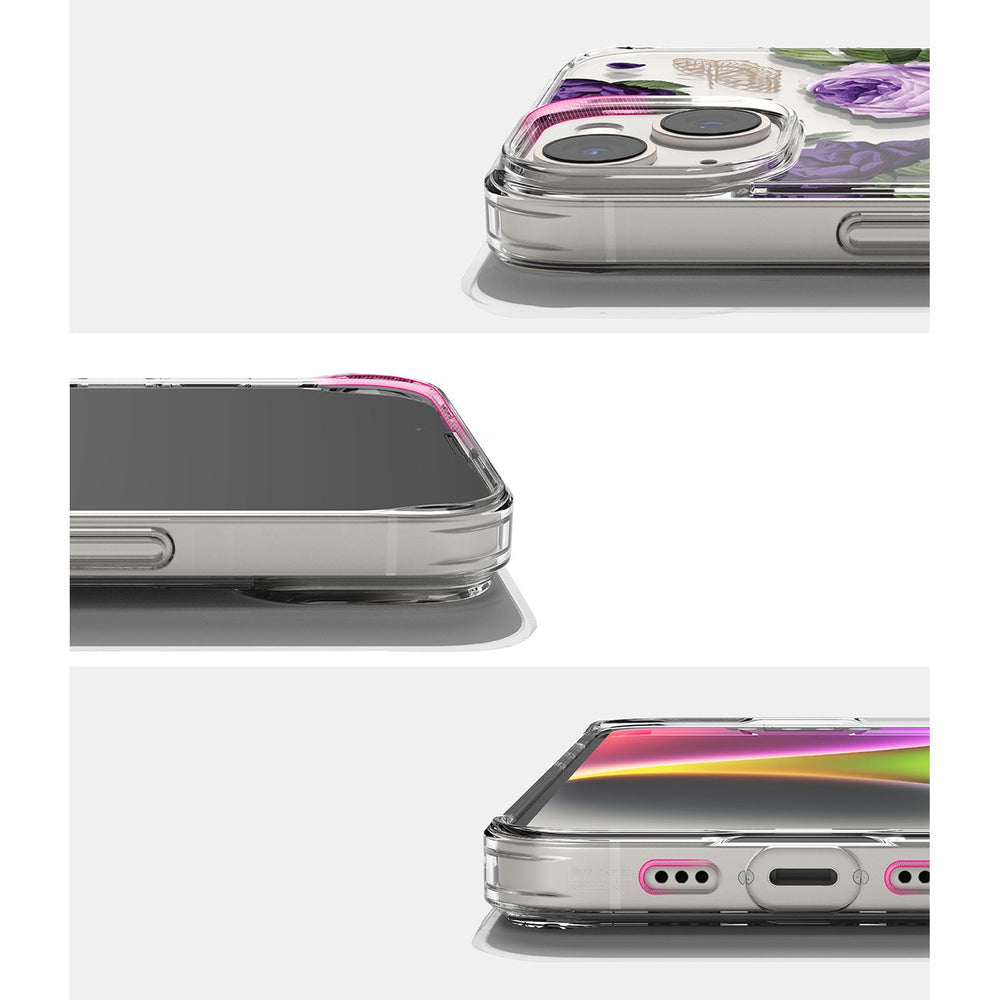 Ringke Fusion Design dėklas iPhone 14 Plus – skaidrus, Purple Rose