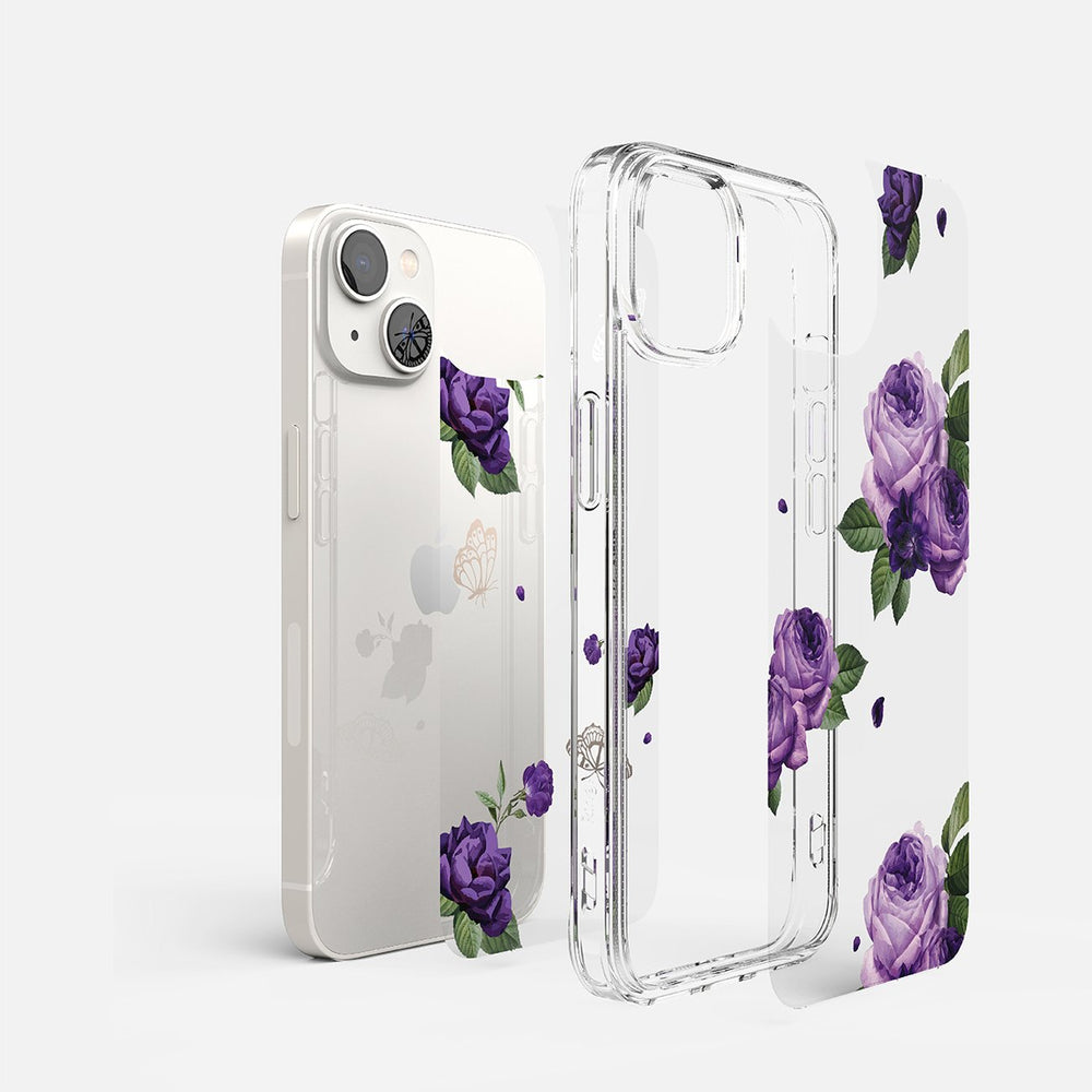 Ringke Fusion Design dėklas iPhone 14 Plus – skaidrus, Purple Rose -- iPhone 14 Plus