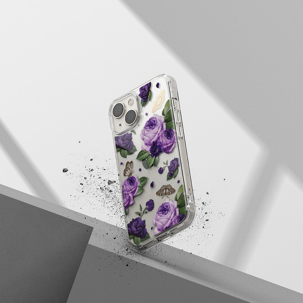 Ringke Fusion Design dėklas iPhone 14 Plus – skaidrus, Purple Rose -- iPhone 14 Plus