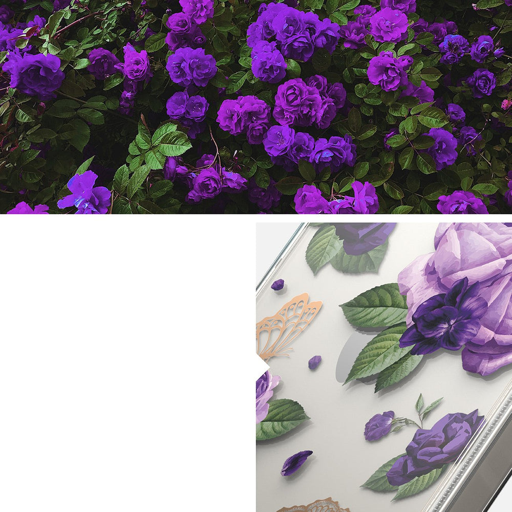 Ringke Fusion Design dėklas iPhone 14 Plus – skaidrus, Purple Rose -- iPhone 14 Plus