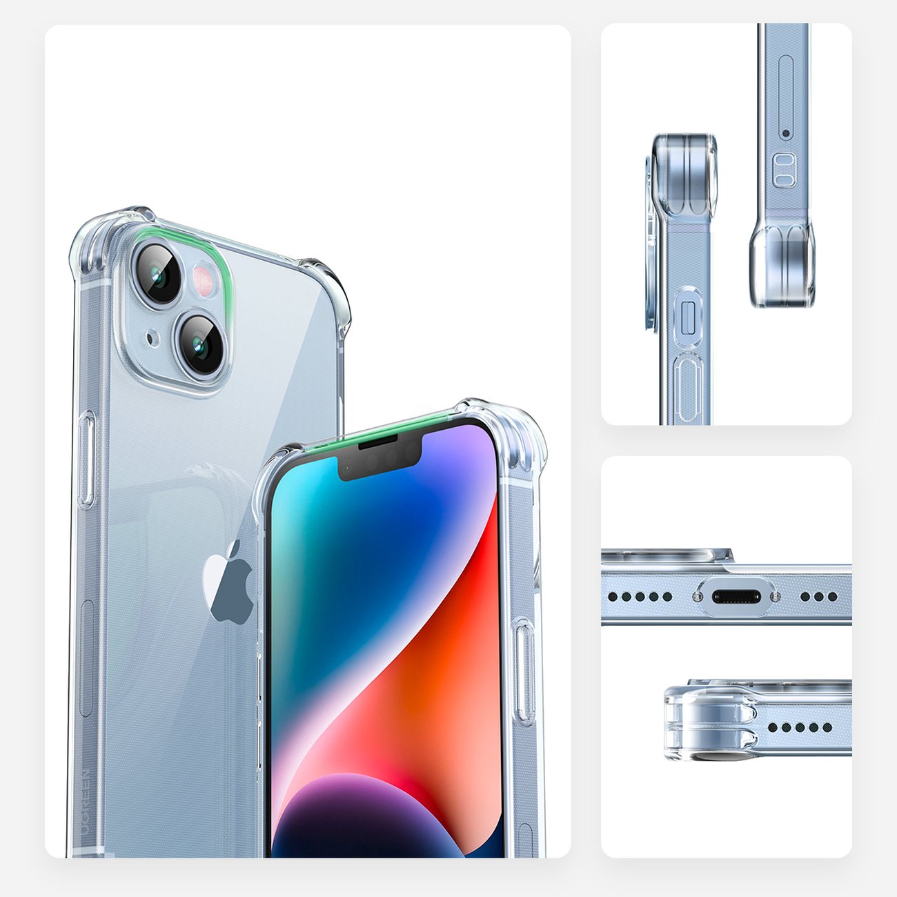 Ugreen Gel Bright Cushion apsauginis dėklas iPhone 14 Plus skaidrus (LP602) -- iPhone 14 Plus