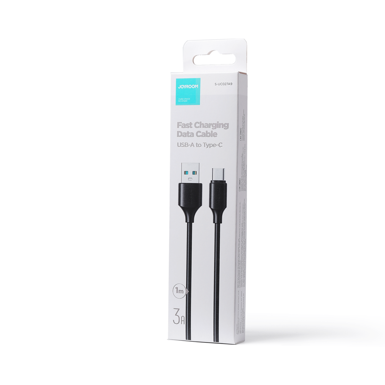 Joyroom Long-Lasting Series A9 Laidas USB-A / USB-C 3A 1m - juodas