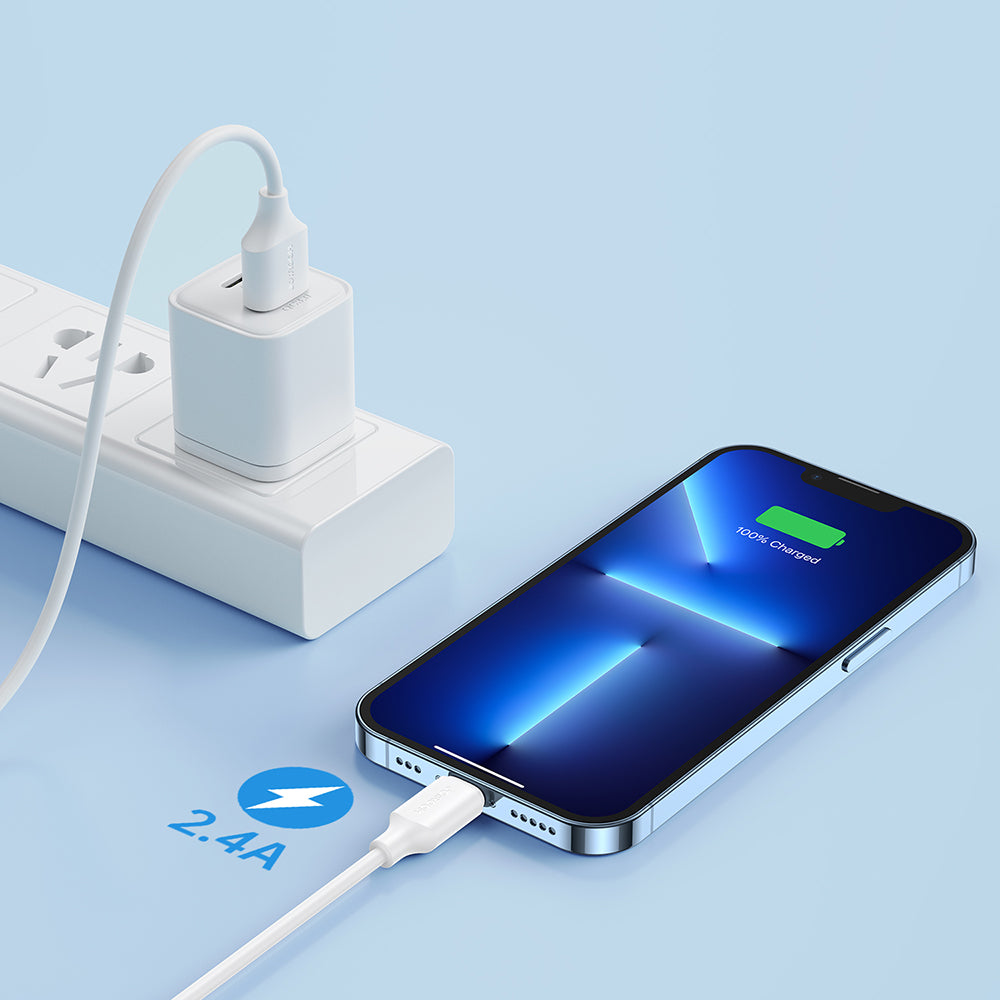 Joyroom Long-Lasting Series A9 Laidas USB-A / Lightning 2.4A 1m - baltas