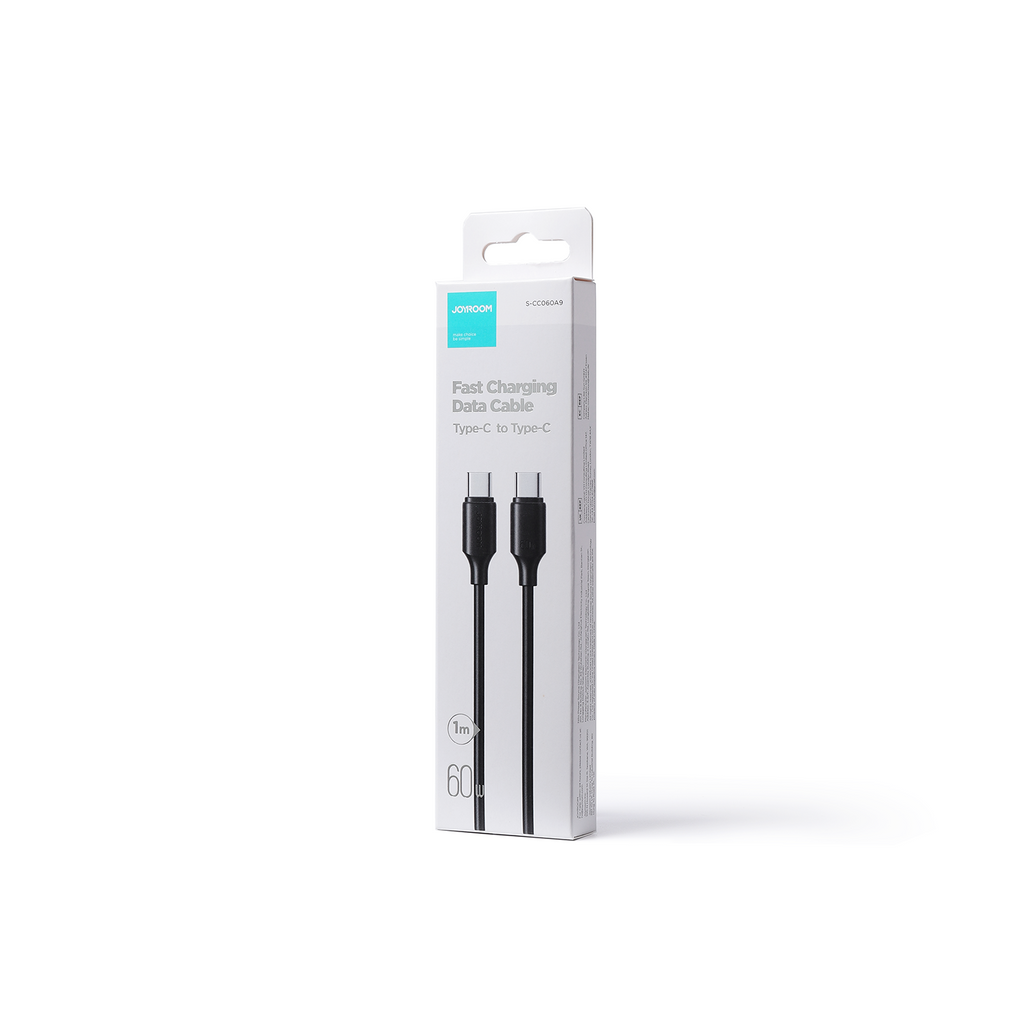 Joyroom Long-Lasting Series A9 Laidas USB-C / USB-C PD QC 60W 3A 1m - juodas