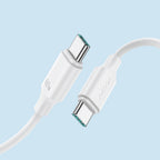 Joyroom Long-Lasting Series A9 Laidas USB-C / USB-C PD QC 60W 3A 1m - baltas