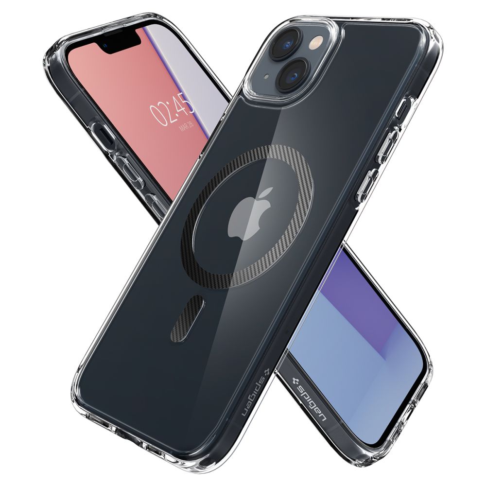 Spigen Ultra Hybrid MagSafe dėklas iPhone 14 Plus – skaidrus pilkas