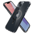 Spigen Ultra Hybrid MagSafe dėklas iPhone 14 Plus – skaidrus pilkas