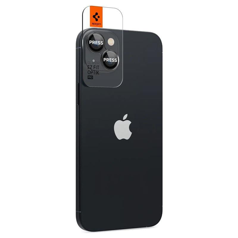 Spigen Optik.TR kameros stiklas iPhone 14/15 (Plus) – juodas, 2 vnt.