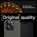 Spigen Optik.TR kameros stiklas iPhone 14–17 Pro/Max (2 vnt.) – juodas