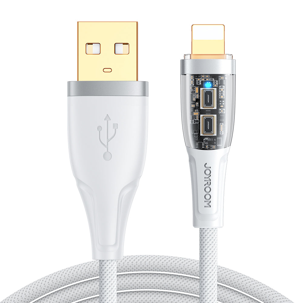 Joyroom Star-Cloud Series A3 Laidas USB-A / Lightning 2.4A 1.2m su Smart Switch - baltas