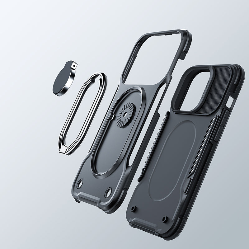 Joyroom Dual Hinge šarvuotas dėklas iPhone 14 – juodas