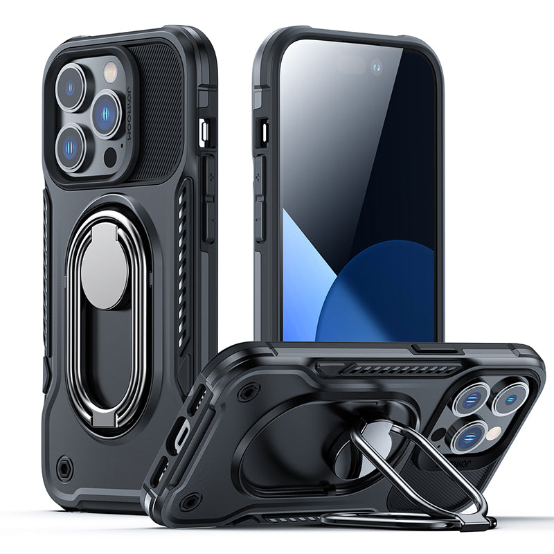 Joyroom Dual Hinge šarvuotas dėklas iPhone 14 Pro – juodas