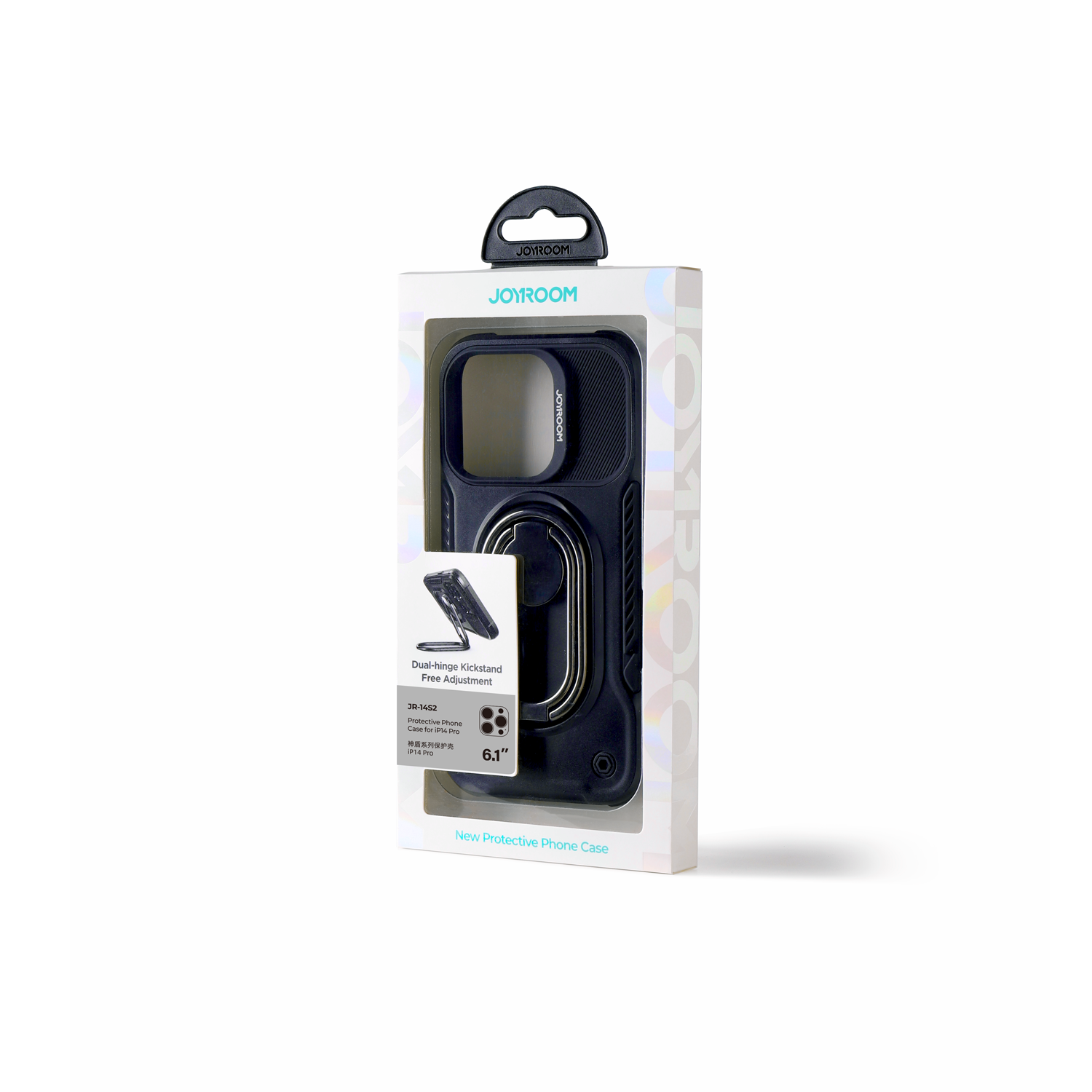 Joyroom Dual Hinge šarvuotas dėklas iPhone 14 Pro – juodas