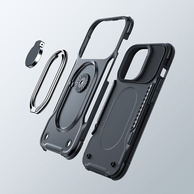 Joyroom Dual Hinge šarvuotas dėklas iPhone 14 Pro – juodas