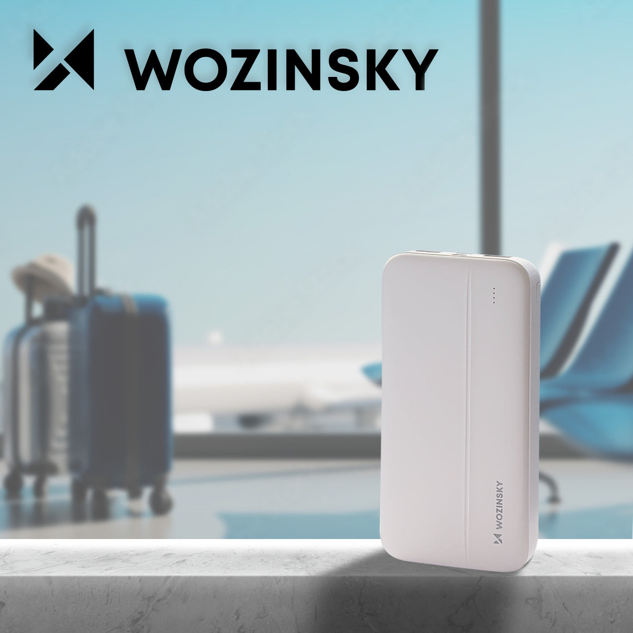 Wozinsky išorinė baterija Li-Po 10000mAh 2 x USB, balta (WPBWE1)