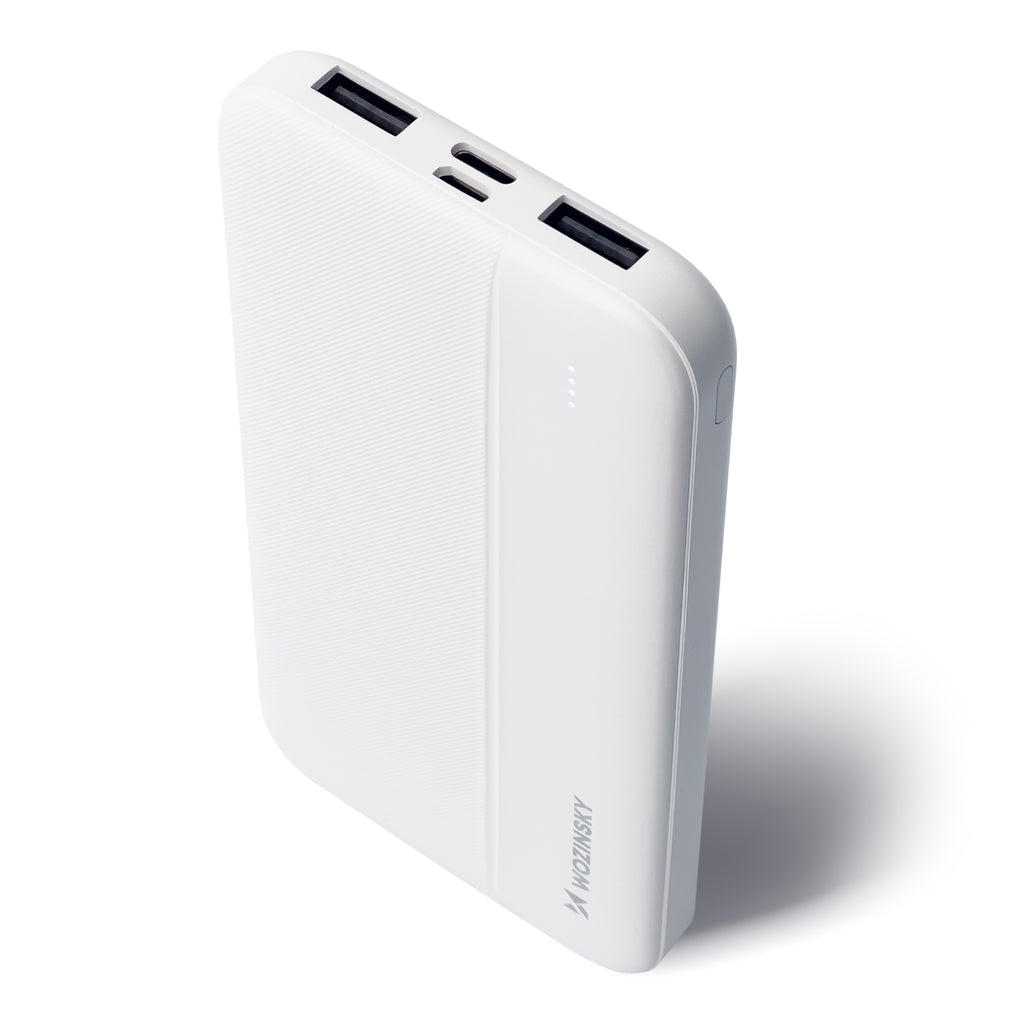 Wozinsky išorinė baterija Li-Po 10000mAh 2 x USB, balta (WPBWE1)