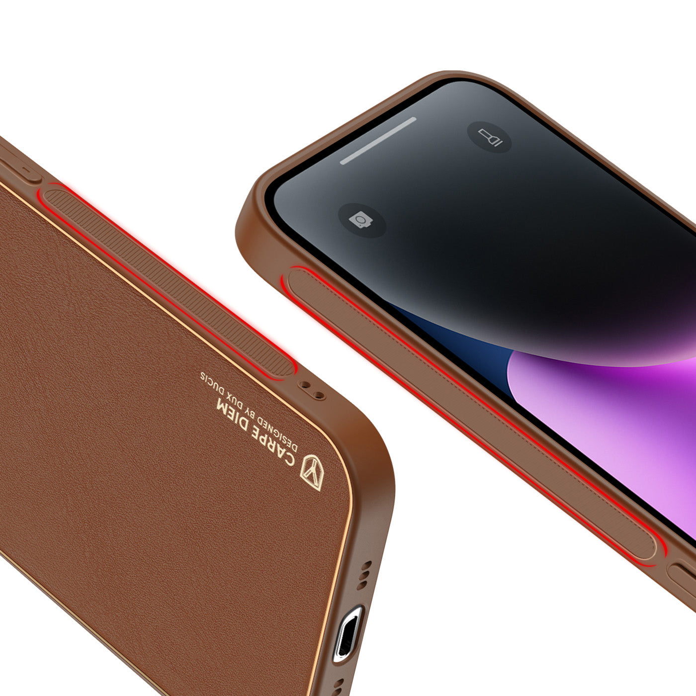 Dux Ducis Yolo dėklas iPhone 14 – rudas