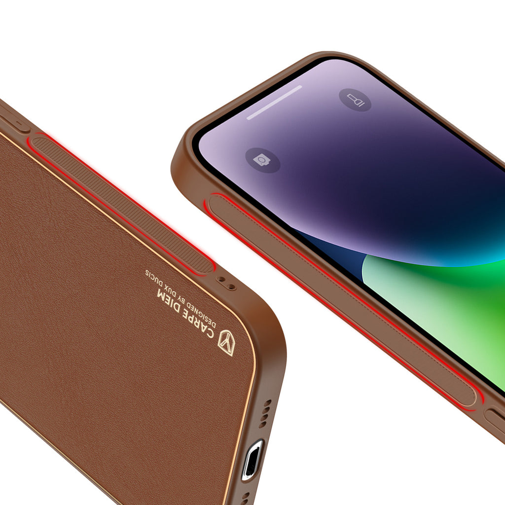 Dux Ducis Yolo dėklas iPhone 14 Plus – rudas
