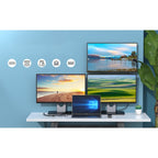 Choetech daugiafunkcinis HUB su ekranu 12in1 USB-C į USB-C / USB-A / HDMI / VGA / AUX / SD / TF pilkas (HUB-M26) -- USB Hubs