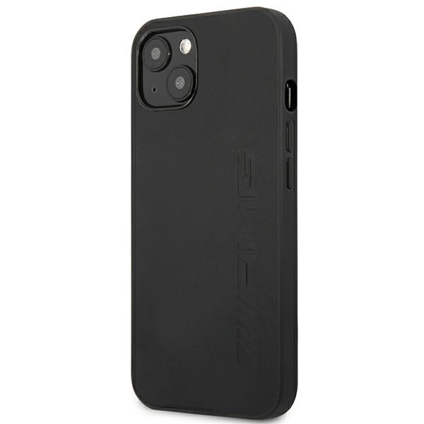 AMG Leather Hot Stamped dėklas iPhone 14 Plus 6.7" – juodas