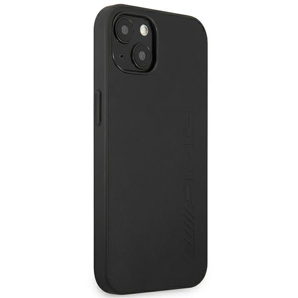 AMG Leather Hot Stamped dėklas iPhone 14 Plus 6.7" – juodas