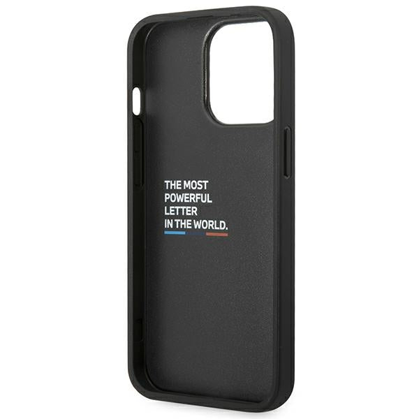 BMW Leather Carbon dėklas iPhone 14 Pro 6.1 – juodas