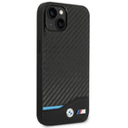 BMW Leather Carbon dėklas iPhone 14 Plus – juodas