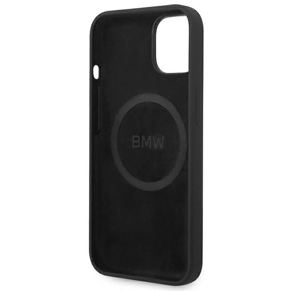 BMW MagSafe silikoninis dėklas iPhone 14 Plus – juodas