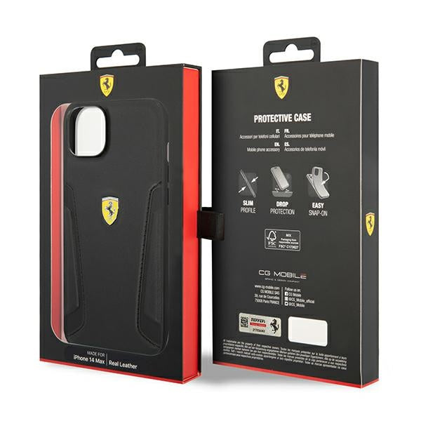 Ferrari odinis dėklas iPhone 14 Plus – juodas