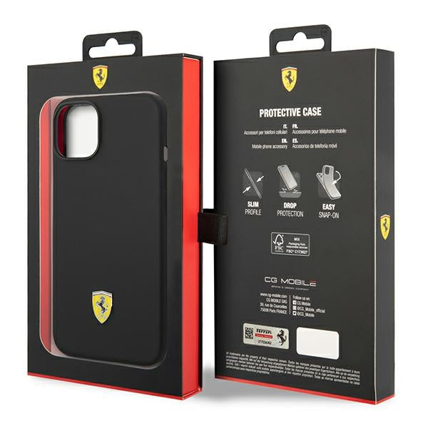 Ferrari silikoninis dėklas iPhone 14 Plus – juodas -- iPhone 14 Plus