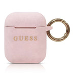 Guess silikoninis dėklas AirPods – šviesiai rožinis, blizgus -- AirPods 1