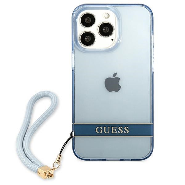 Guess skaidrus dėklas iPhone 13 Pro – mėlynas