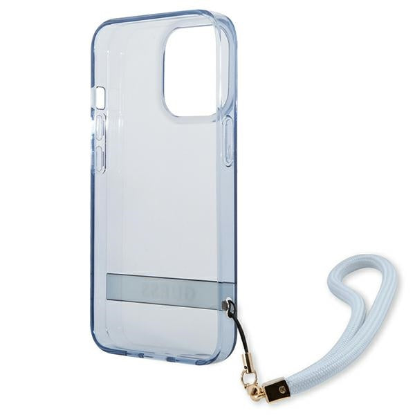 Guess skaidrus dėklas iPhone 13 Pro – mėlynas