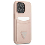 Guess Saffiano Triangle dėklas iPhone 13/13 Pro – rožinis