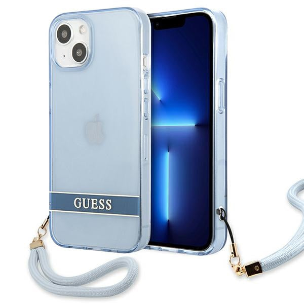 Guess Translucent Strap dėklas iPhone 13 – mėlynas -- iPhone 13