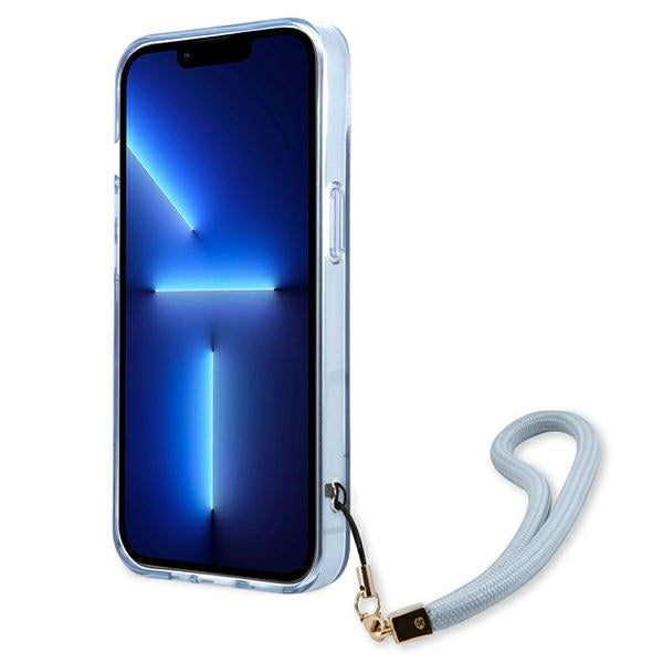 Guess Translucent Strap dėklas iPhone 13 – mėlynas -- iPhone 13