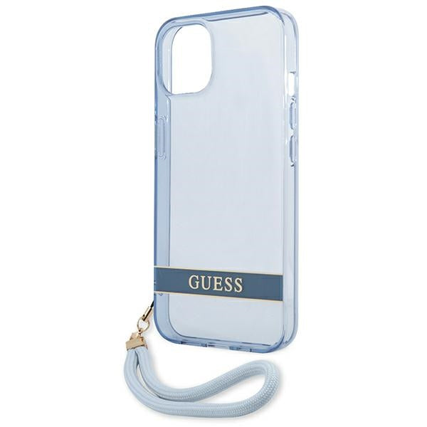 Guess Translucent Strap dėklas iPhone 13 – mėlynas -- iPhone 13