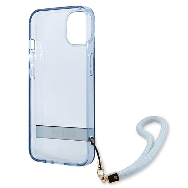 Guess Translucent Strap dėklas iPhone 13 – mėlynas -- iPhone 13