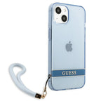 Guess skaidrus dėklas iPhone 13 mini – mėlynas