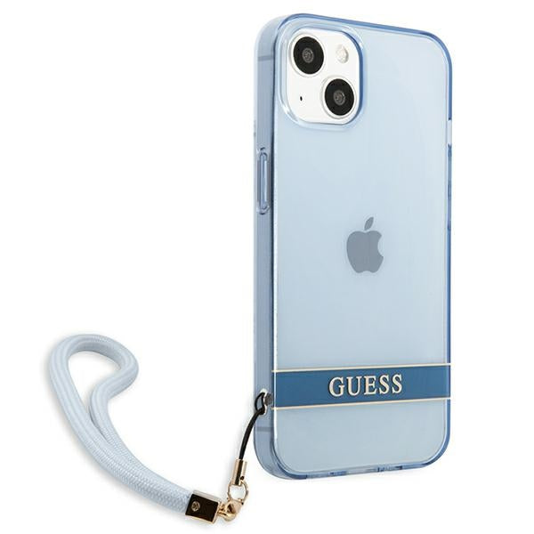 Guess skaidrus dėklas iPhone 13 mini – mėlynas
