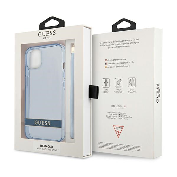Guess skaidrus dėklas iPhone 13 mini – mėlynas